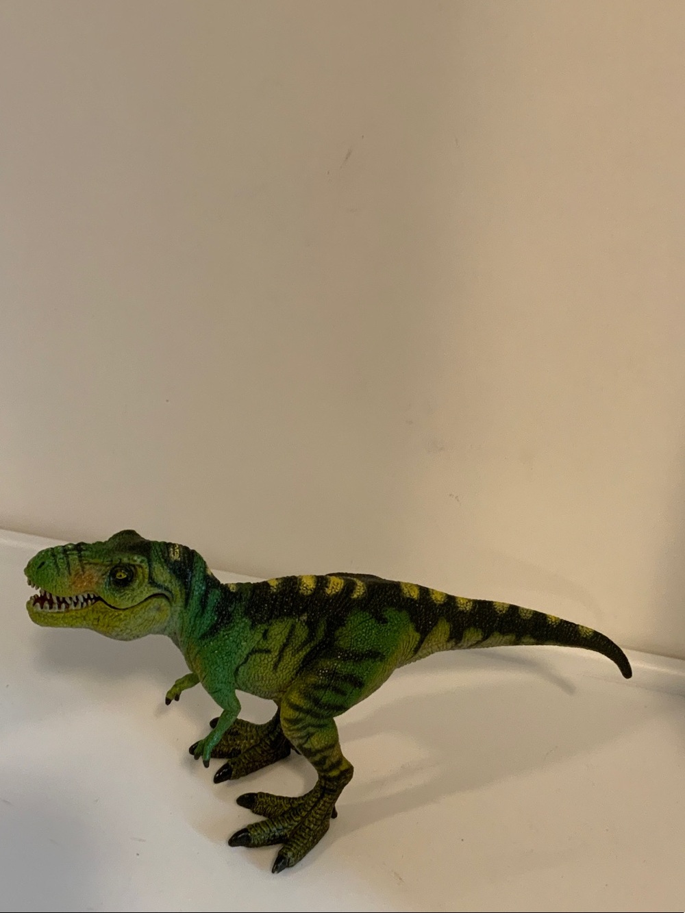 Green Striped T-Rex Dinosaur Action Figure for Kids